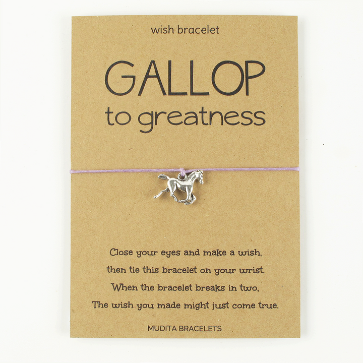 Gallop To Greatness Horse Charm Wish Bracelet