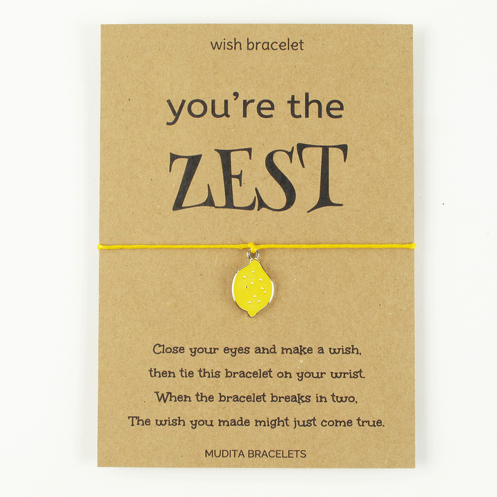 You're The Zest Lemon Charm Wish Bracelet