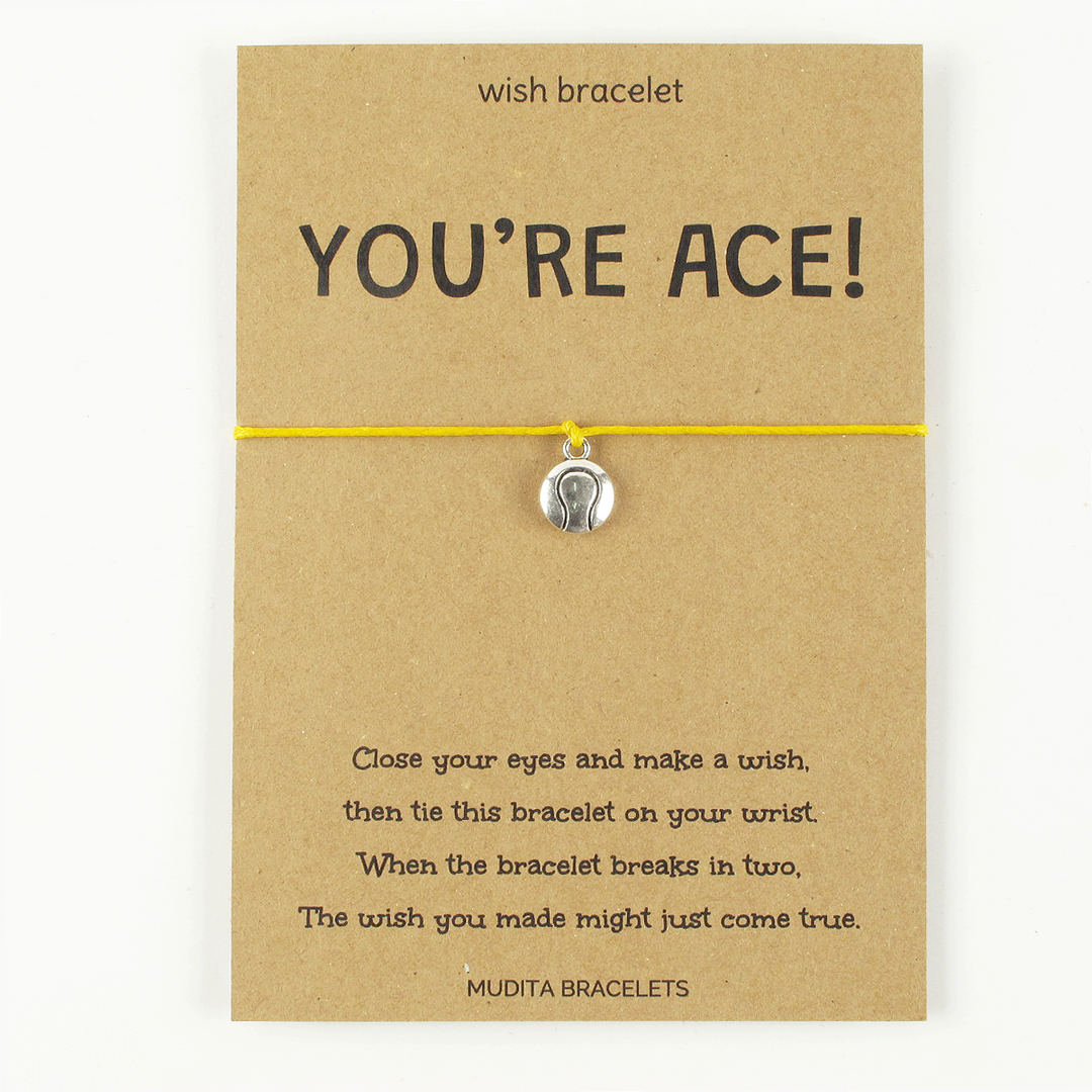 You're Ace Tennis Ball Charm Wish Bracelet