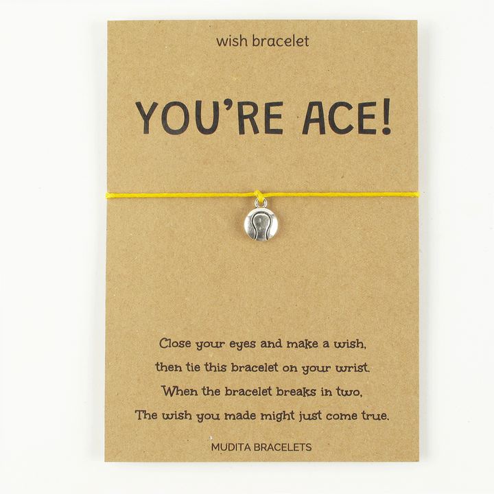 You're Ace Tennis Ball Charm Wish Bracelet